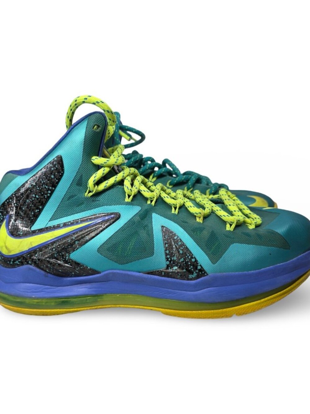 Nike LeBron X 10 PS Elite 579827-300 Turquoise Volt Superhero 2012 Size 8